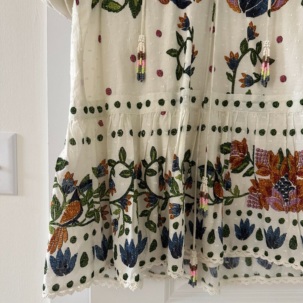 FARM Rio White Floral Mini Dress with Multicolor Embroidery - Picture 13 of 16